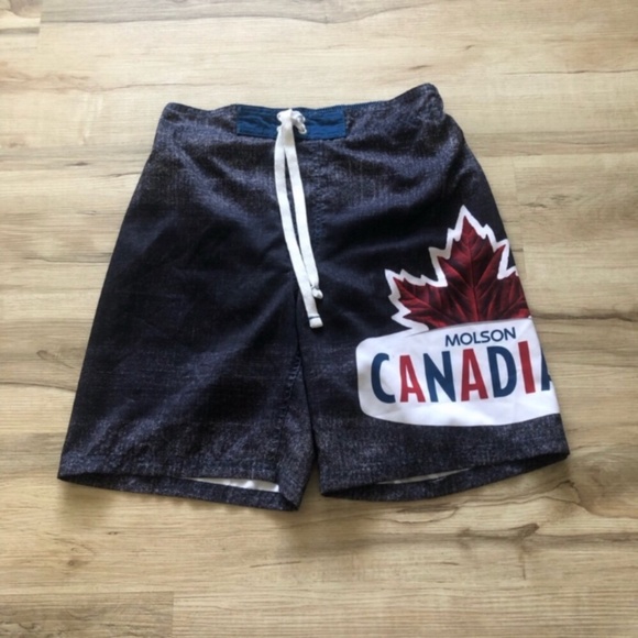 Molson Canadian Swim Shorts with Maple Leaf - Picture 1 of 8